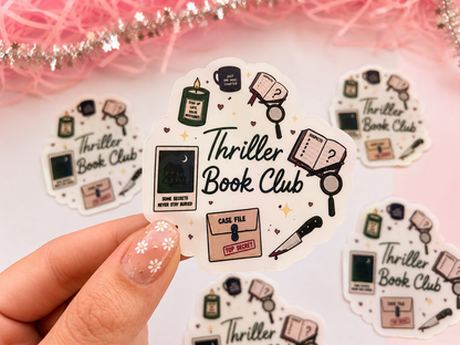 Thriller Book Club Holographic Sticker – Mystery Bookish Vinyl Decal