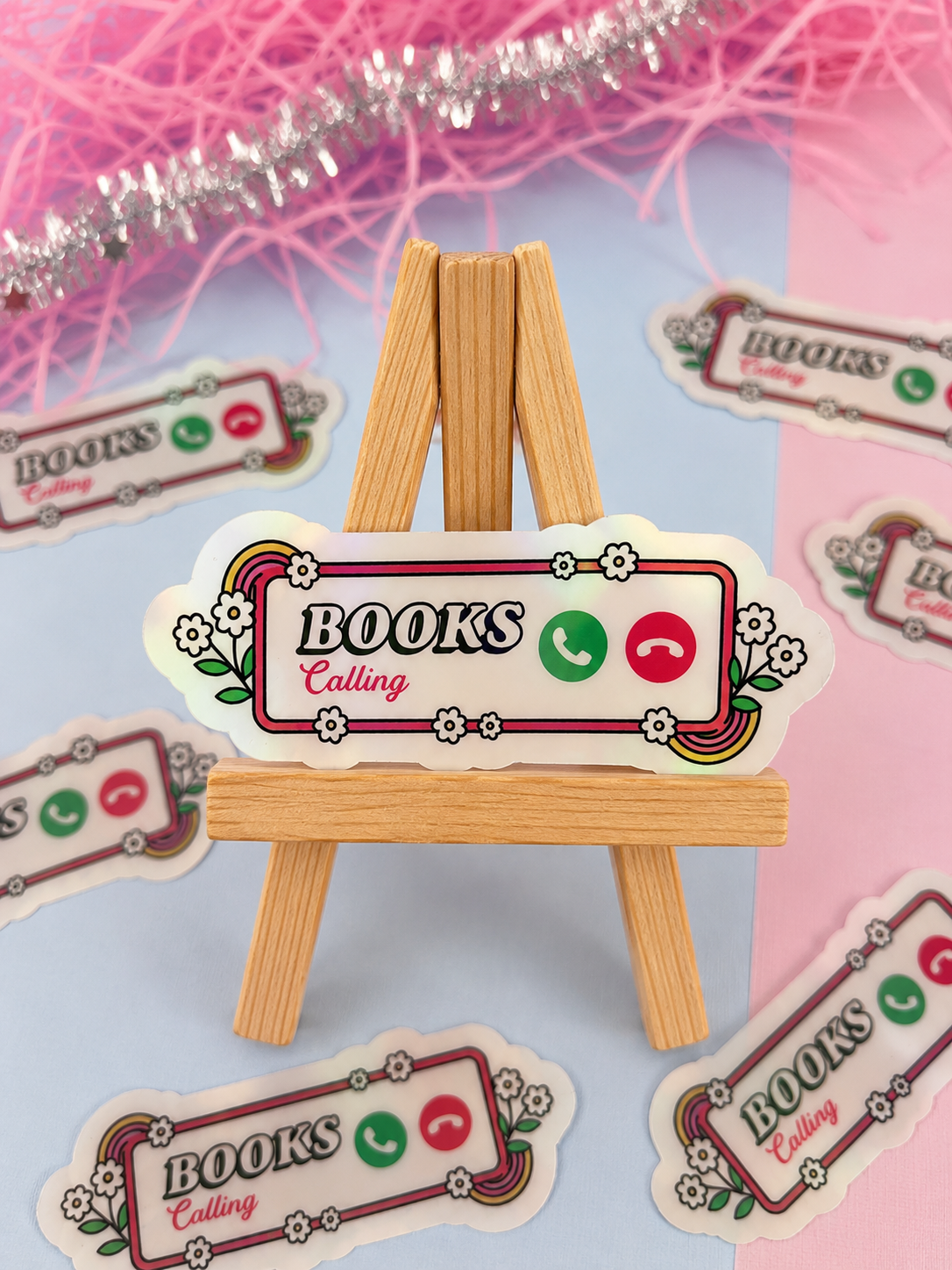Books Calling Holographic Sticker – Cute Bookish Vinyl Decal