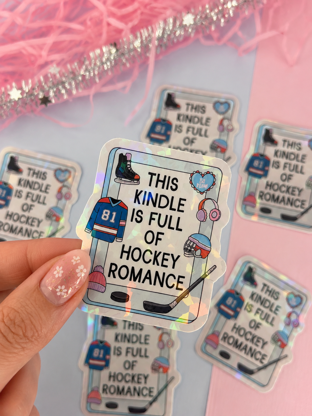 This Kindle Is Full of Hockey Romance Holographic Sticker – Bookish Vinyl Decal