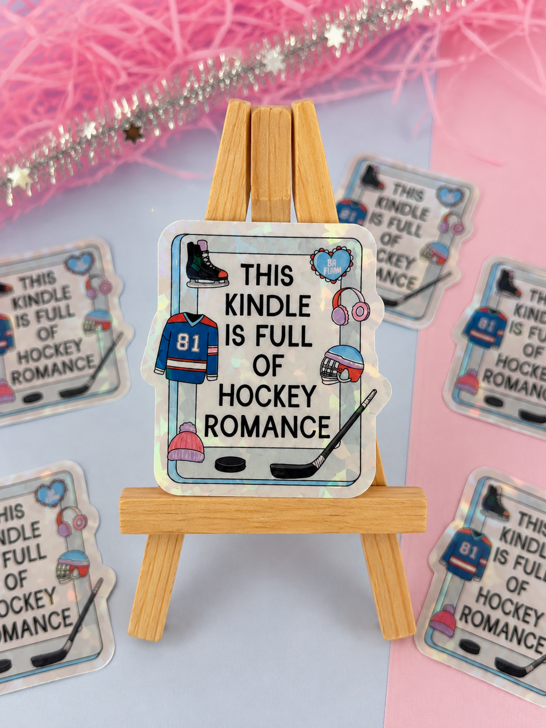 This Kindle Is Full of Hockey Romance Holographic Sticker – Bookish Vinyl Decal