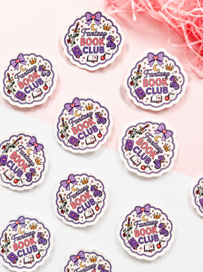 Fantasy Book Club Holographic Sticker | Book Lover Sticker | Waterproof Bookish Decal
