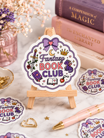 Fantasy Book Club Holographic Sticker | Book Lover Sticker | Waterproof Bookish Decal