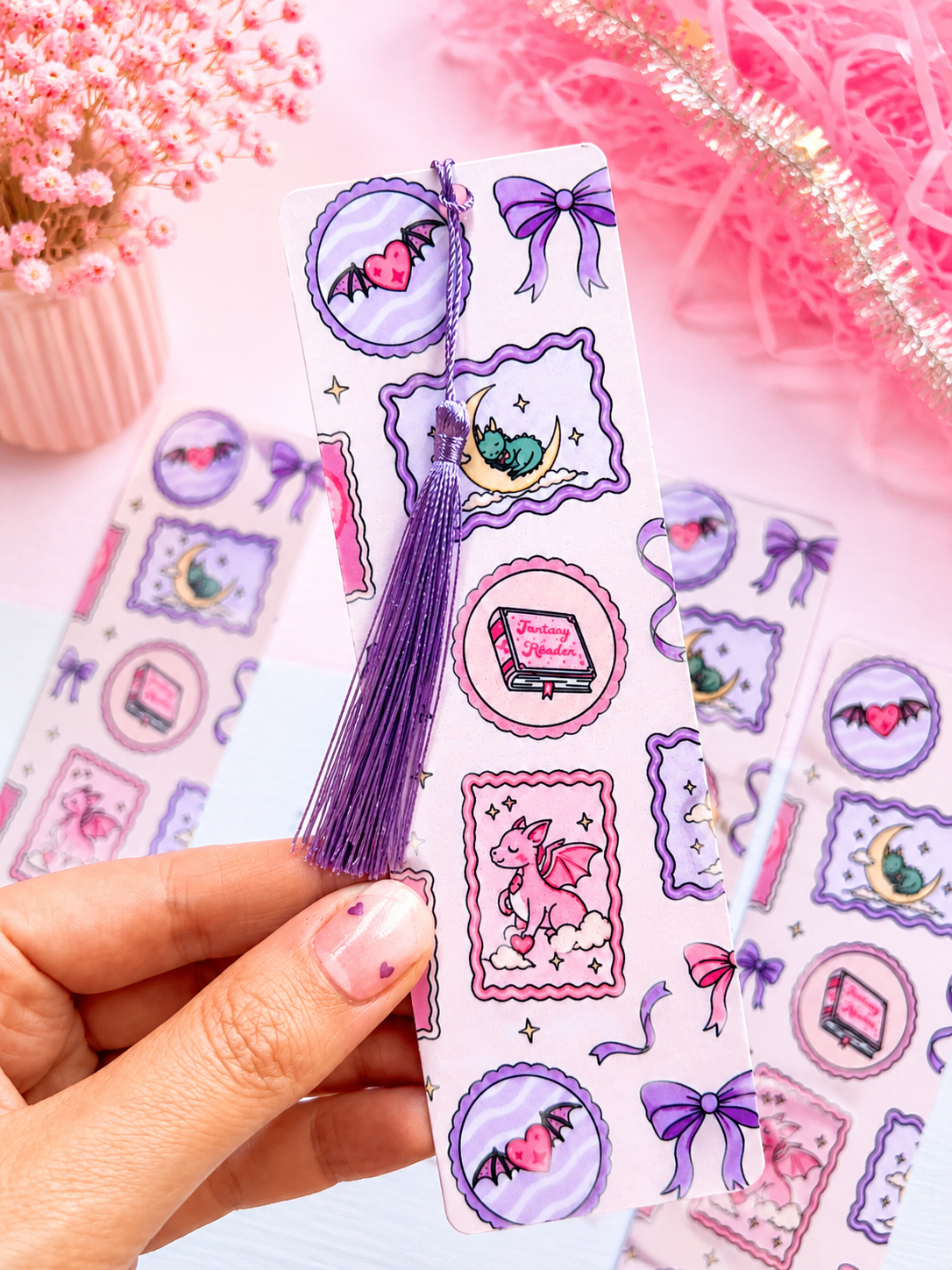 Whimsical Romantasy Bookmark | Double-Sided Fantasy Romance Bookmark