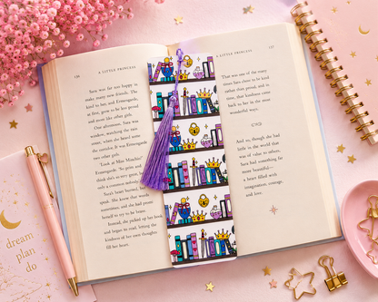 Whimsical Fantasy Bookshelf Bookmark | Double-Sided Book Lover Bookmark |