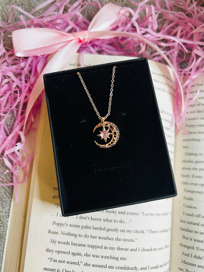 star & moon acotar necklace
