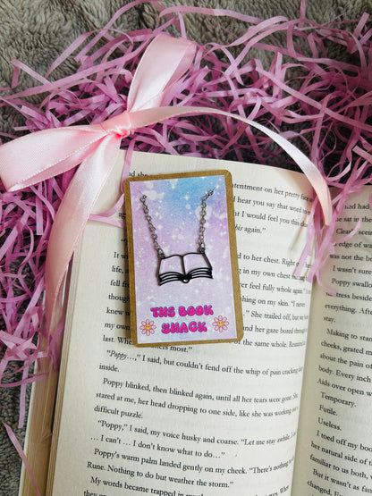 Bookish silver necklace