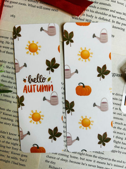 Hello autumn bookmark
