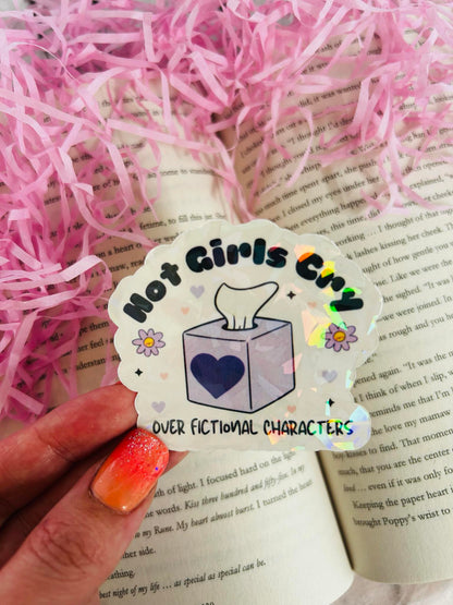 hot girls cry bookish sticker