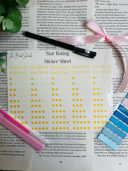 Star rating sticker sheet for reviewing