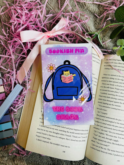 Cat 'books are better than people' bookish pin