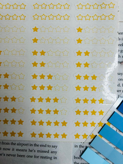 Star rating sticker sheet for reviewing