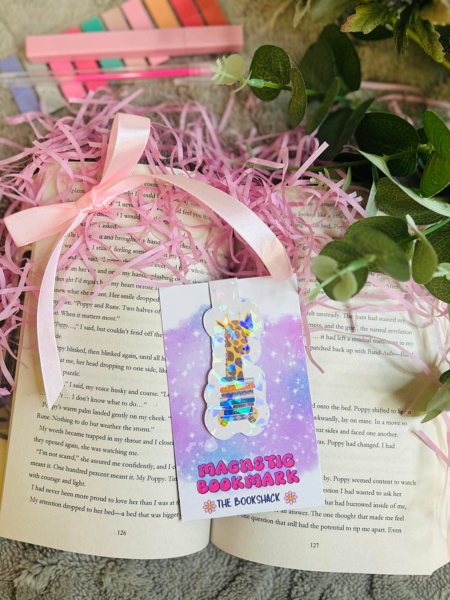 Giraffe Bookstack holographic magnetic bookmark