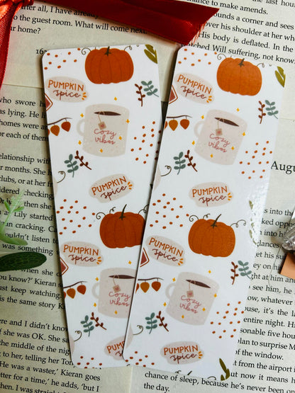 cosy pumpkin spice bookmark