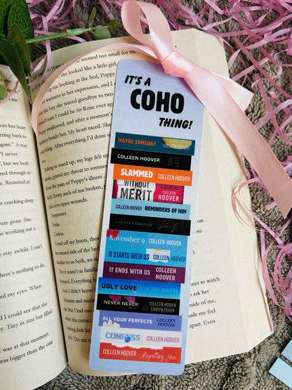 Colleen Hoover book stack bookmark