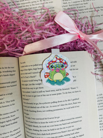 toad reading holographic magnetic bookmark