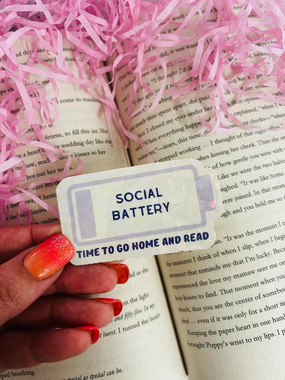 Social Battery holographic sticker
