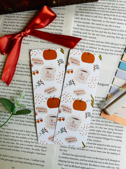 cosy pumpkin spice bookmark