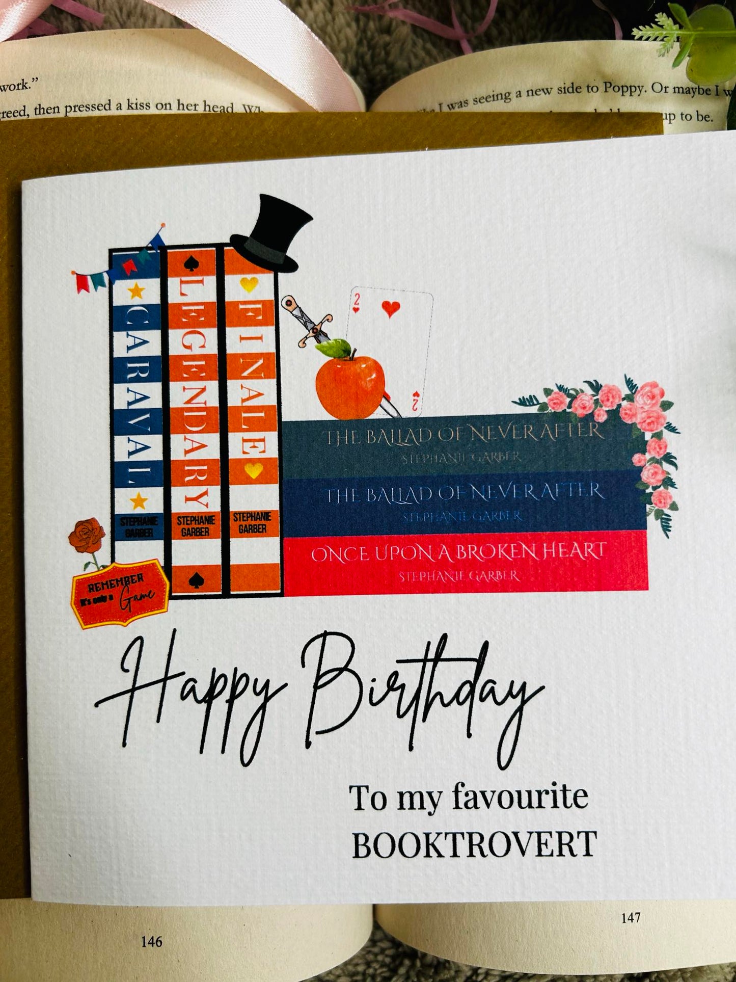 caraval TBR birthday card