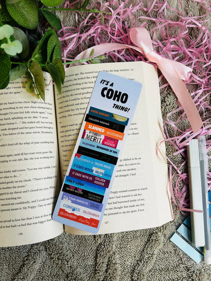 Colleen Hoover book stack bookmark