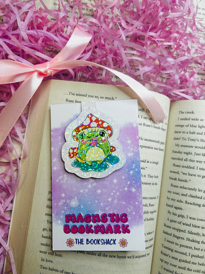 toad reading holographic magnetic bookmark