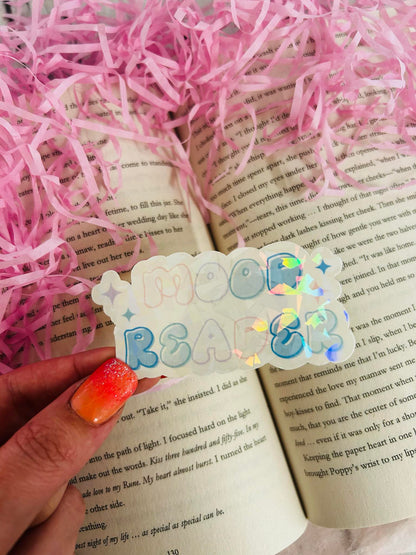 mood reader bookish holographic sticker