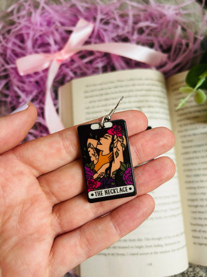 Spicy Bookish Earrings – Hand Wrapped Around Throat Design-The necklace