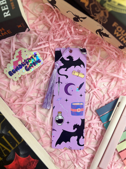 purple bookmark with tassel