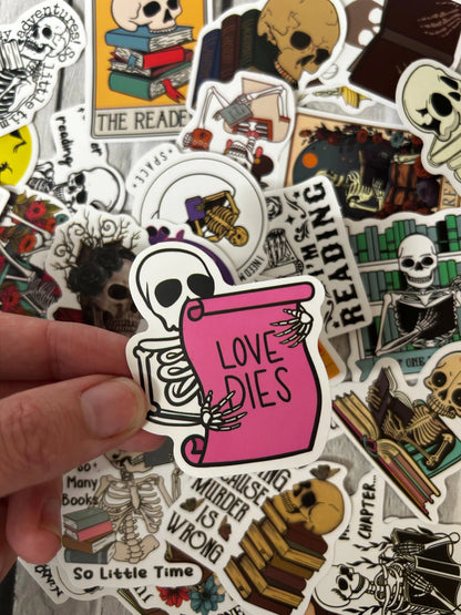 Mystery skeleton reading sticker packs