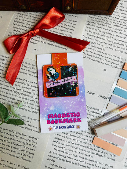 orange holographic square magnetic bookmark