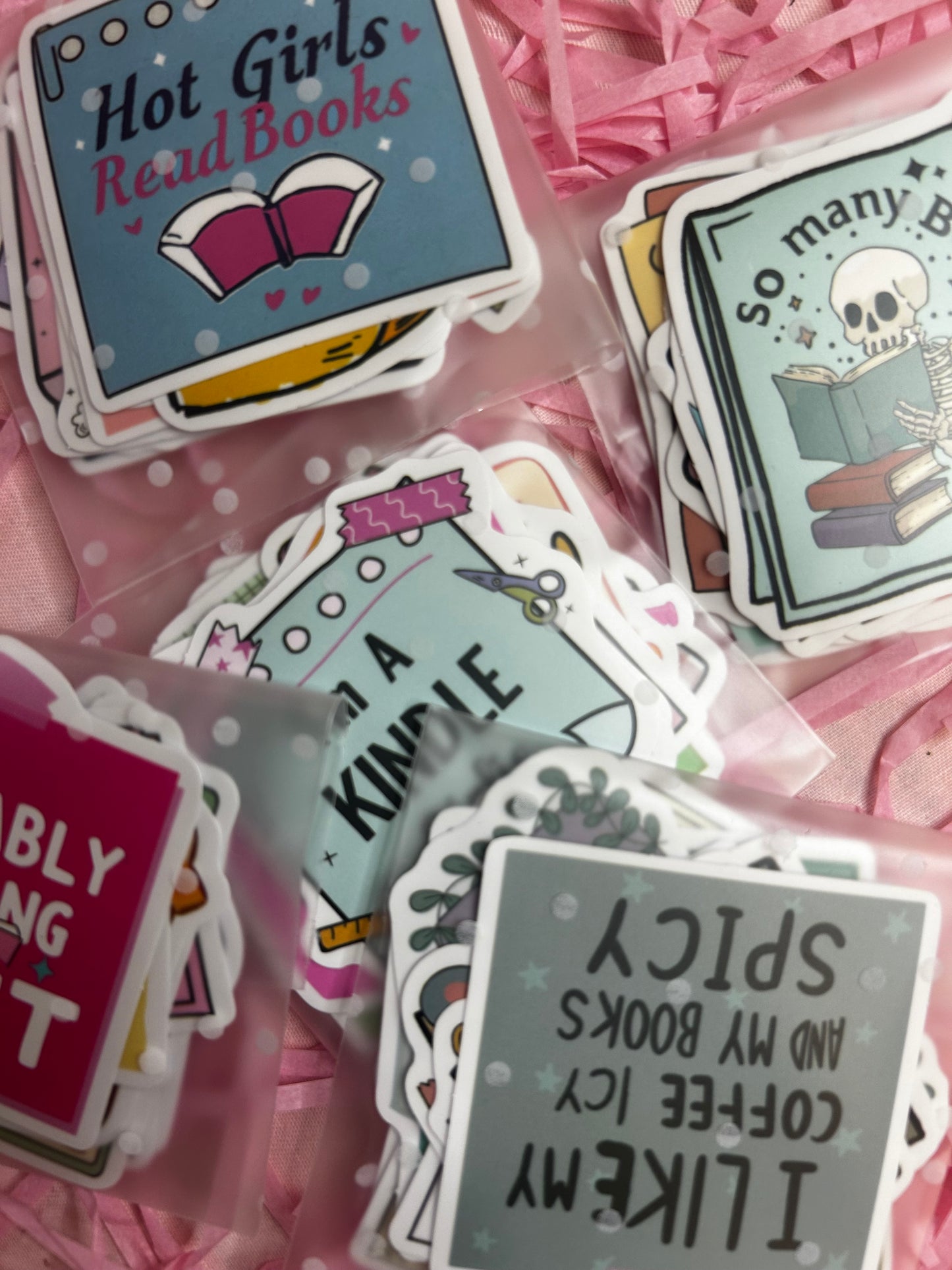 Mystery bookish post it notes sticker packs, Journal and scrapbooking stickers, kindle decals, bookish gifts for book lovers