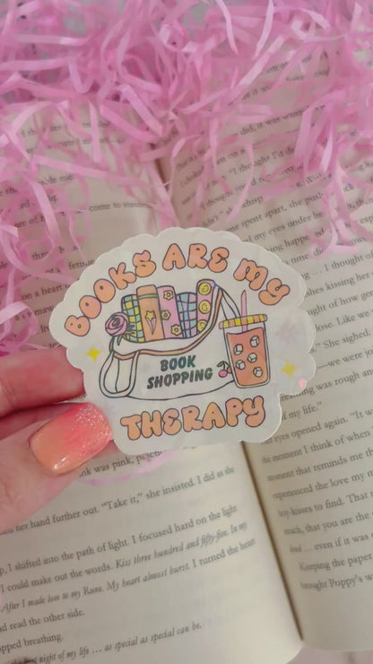 books are my therapy bookish sticker