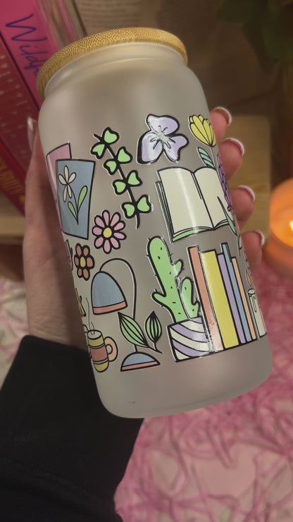 Frosted Glass Bookish Cup