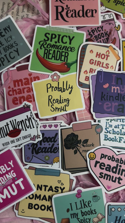 Mystery bookish post it notes sticker packs, Journal and scrapbooking stickers, kindle decals, bookish gifts for book lovers