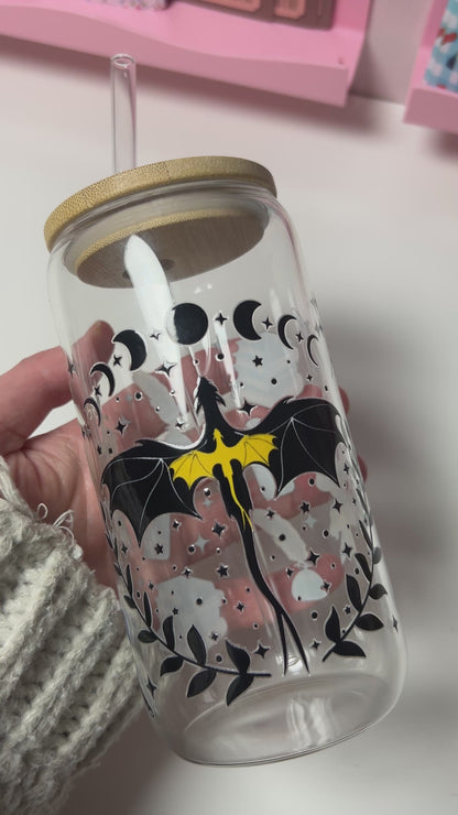 Fourth Wing Reader Glass Cup – Clear/Frosted