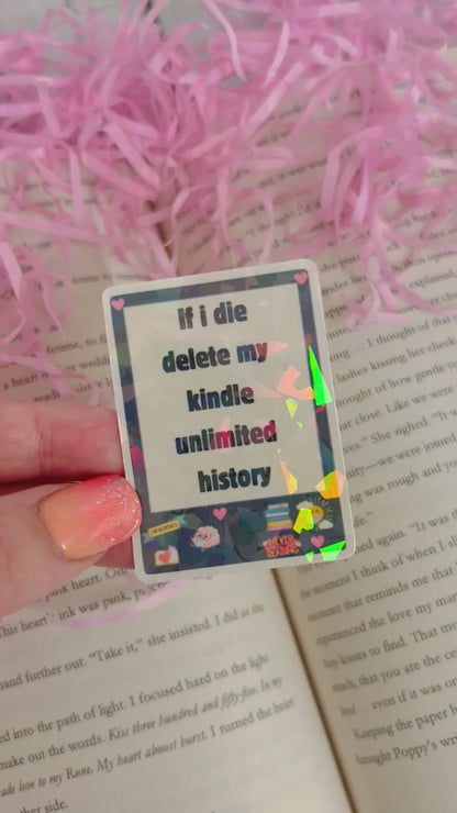 kindle bookish holographic sticker