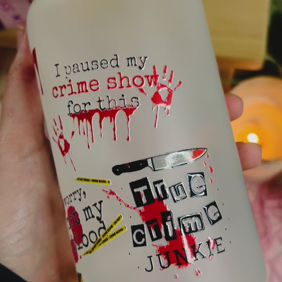 Bookish glass cup with straw