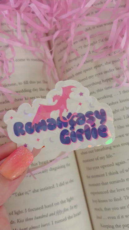 Romantasy bookish holographic sticker
