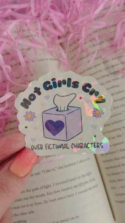hot girls cry bookish sticker