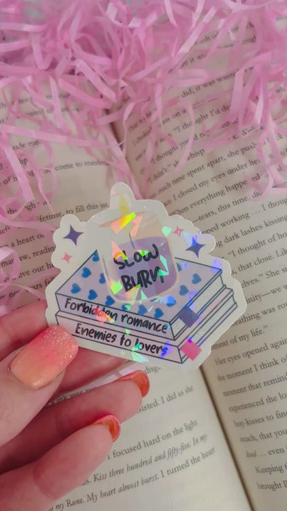 slow burn candle holographic sticker