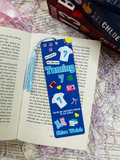 “Set of three Chloe Walsh-themed bookmarks featuring Binding 13, Saving 6, and Taming 7 designs with quotes, symbols, and jerseys.