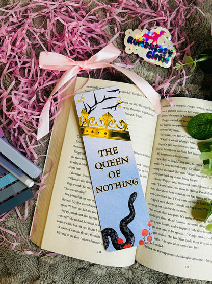 The Cruel Prince bookmarks featuring dark fae imagery like crowns, swords, and thorns – perfect for fantasy readers and Folk of the Air fans.